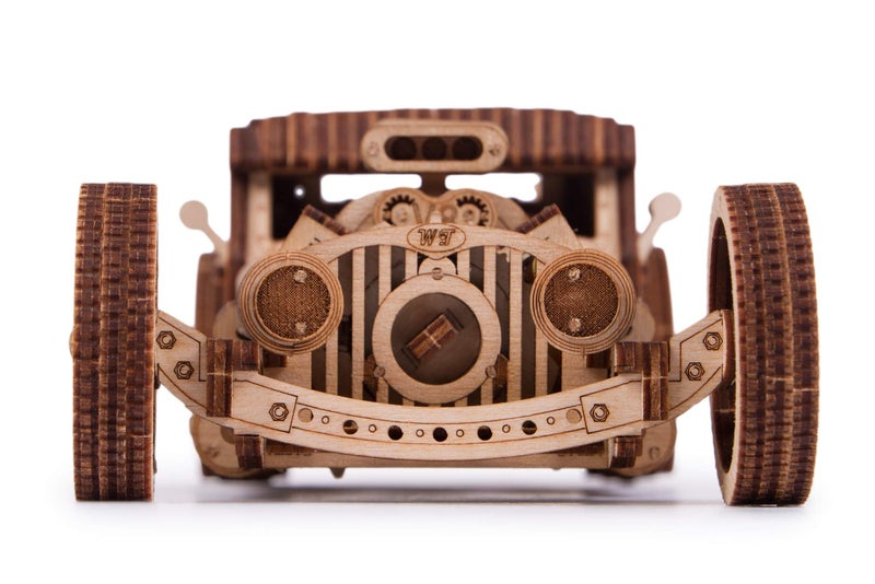 Wood Trick Hot Rod Wooden Model Car Kit to Build - Rides up to 32 feet - Detailed - 3D Wooden Puzzles for Adults to Build - Engineering DIY Mechanical Wood Model Kits for Adults - Image 5